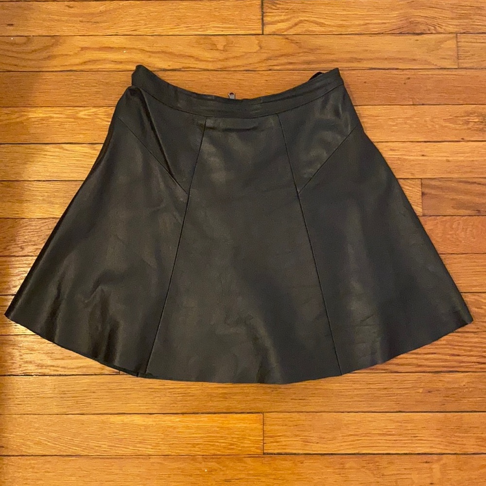 Black High-Waisted Leather Skirt